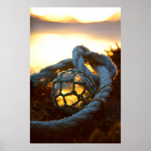 Glass float glows at sunset, Alaska Poster