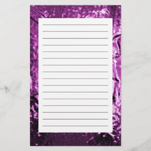Glass Flower Purple Stationery