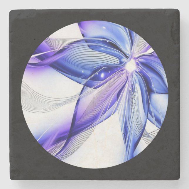 Glass Flower Stone Coaster (Front)