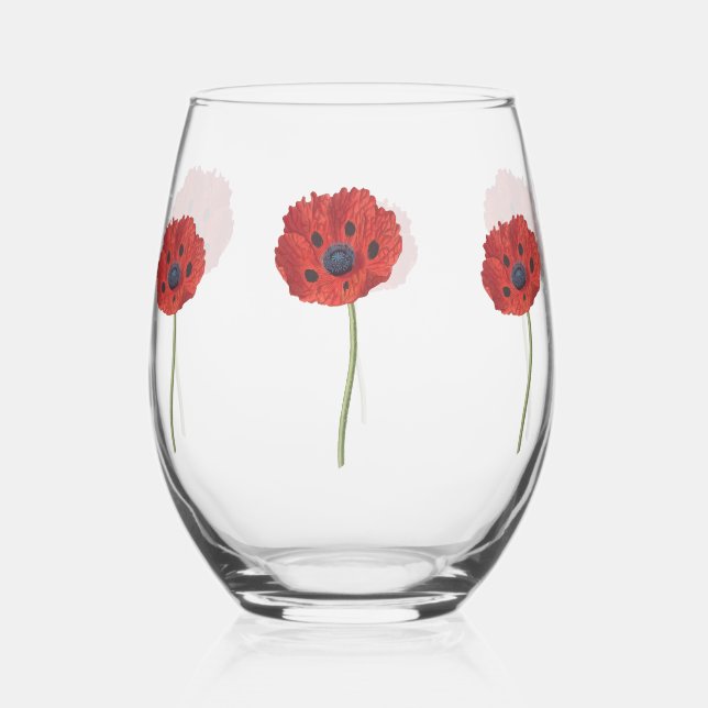 Glass Flower Tumbler – Elegant Floral Design  (Front)