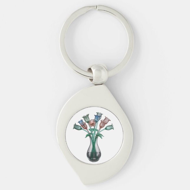 Glass Flowers  Key Ring (Front)