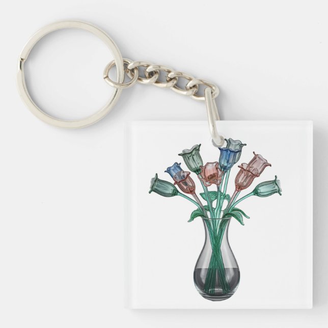 Glass Flowers  Key Ring (Front)