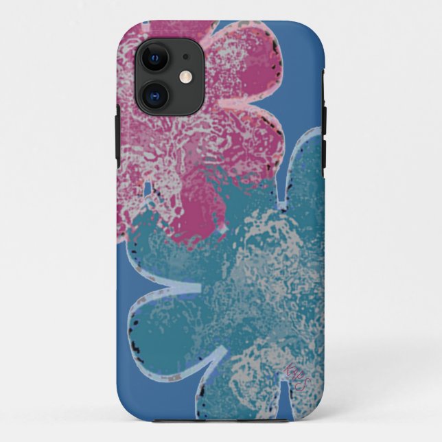Glass Flowers (pink/teal) Case-Mate iPhone Case (Back)