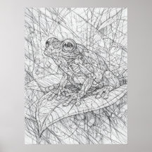 Glass Frog Rainforest Refraction Art