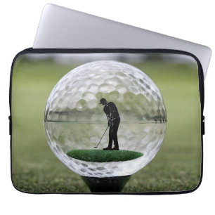 Glass Golf Ball With Golf Player Inside, Laptop Sleeve