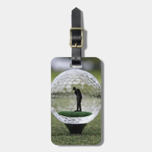 Glass Golf Ball With Golf Player Inside, Luggage Tag