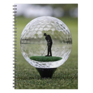 Glass Golf Ball With Golf Player Inside, Notebook