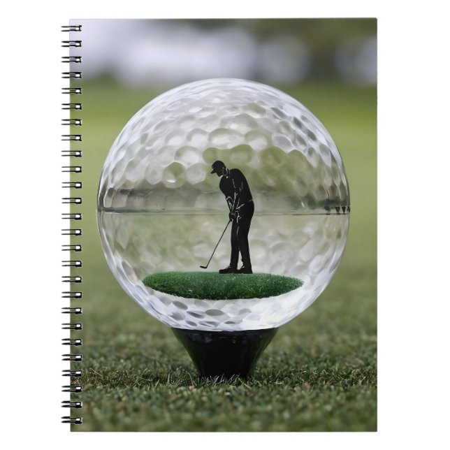 Glass Golf Ball With Golf Player Inside, Notebook (Front)