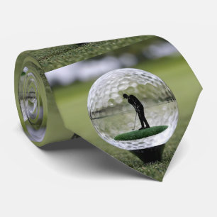 Glass Golf Ball With Golf Player Inside, Tie