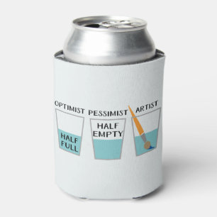Glass Half Full Funny Meme Can Cooler