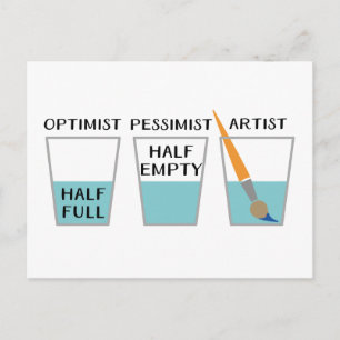 Glass Half Full Funny Meme Postcard