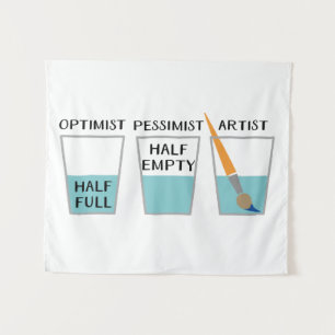 Glass Half Full Funny Meme Tapestry