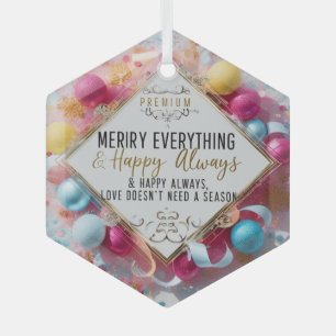 Glass Hexagon Ornament – Premium Holiday Décor