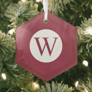 Glass Hexagon Ornament with Personalised Monogram