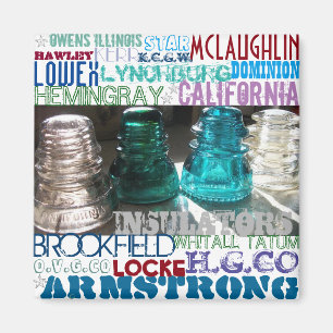 Glass Insulators TELECOM History Magnet