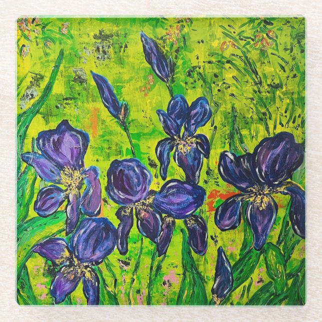 Glass Iris Coaster (Front)