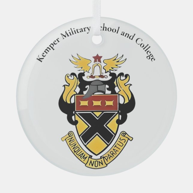 Glass Kemper Military School and College Glass Glass Tree Decoration (Front)