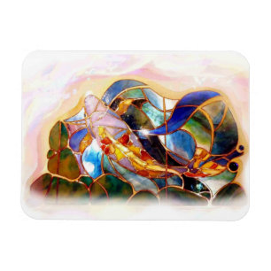Glass Koi Fish Japanese Art Flexible Mabnet Magnet