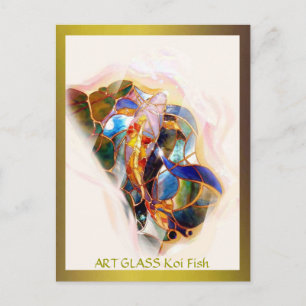 Glass Koi Fish Modern Fine Art Postcard