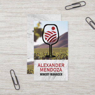 Glass Landscapes Grapes Tastings Vineyard Business Card