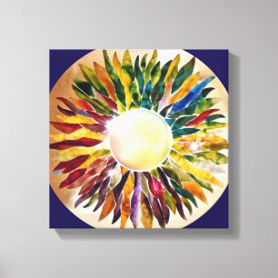 Glass Leaves Pearl Modern Fine Art Canvas Print