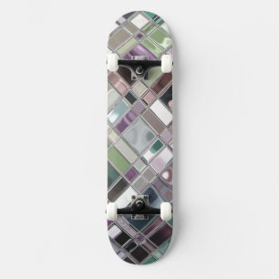 Glass Like Shiney Mosaic Pattern Skateboard