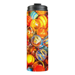 Glass marble colourful playing marbles old school thermal tumbler