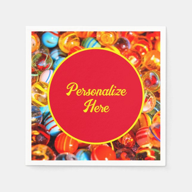 Glass marbles colourful napkin (Front)