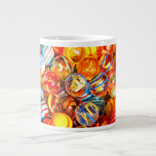 Glass marbles vintage old school colourful large coffee mug
