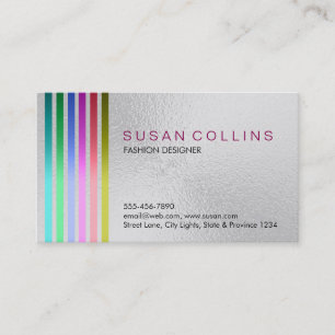 Glass Material Professional Clean Striped Business Card