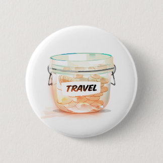 Glass Money Travel Jar 6 Cm Round Badge