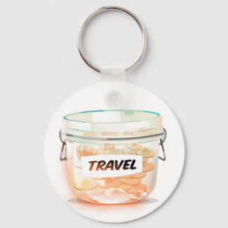 Glass Money Travel Jar Key Ring