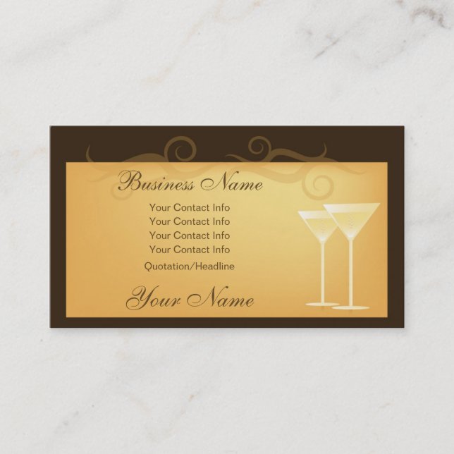 Glass of Сhampagne Business Cards (Front)