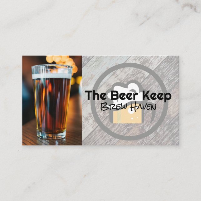 Glass of Beer | Beer Garden Business Card (Front)