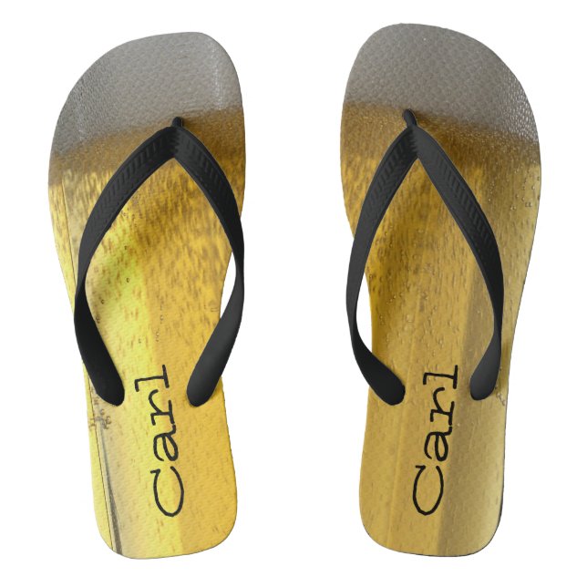 Glass of Beer Personalised Flip Flops (Footbed)