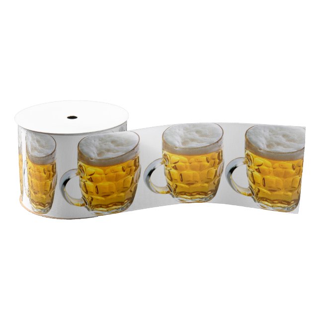 Glass of Beer Ribbon Grosgrain Ribbon (Spool)