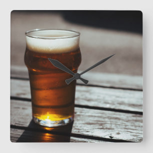 Glass of Beer - Square Wall Clock
