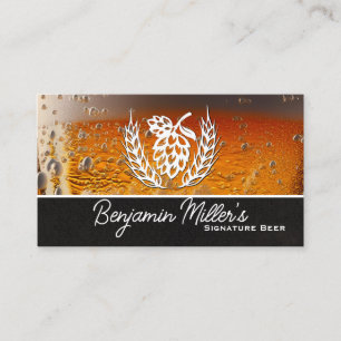 Glass of Beer with Foam   Beer Craftsmen Business Card
