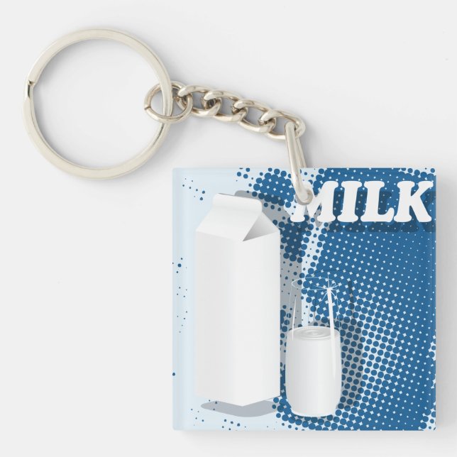 Glass Of Milk Key Ring (Front)