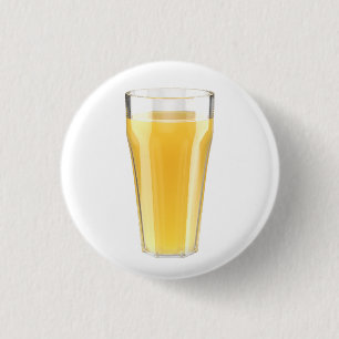 Glass of orange juice 3 cm round badge