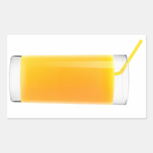 Glass of orange juice rectangular sticker