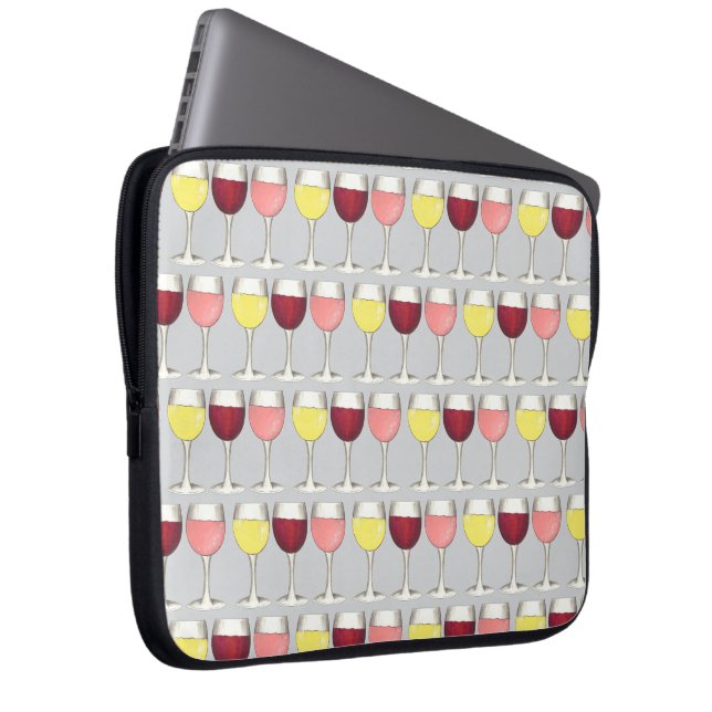 Glass of Red White Rosé Glasses Winery Wine Lover Laptop Sleeve (Front Right)