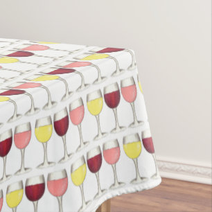 Glass of Red White Rosé Glasses Winery Wine Lover Tablecloth