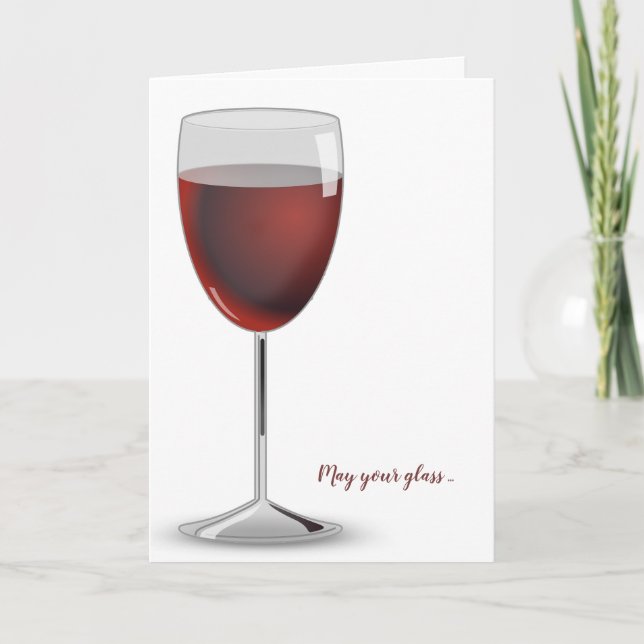 Glass of Red Wine birthday Card (Front)
