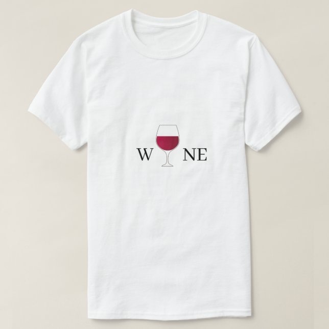 Glass Of Red Wine Minimalist White T-Shirt (Design Front)