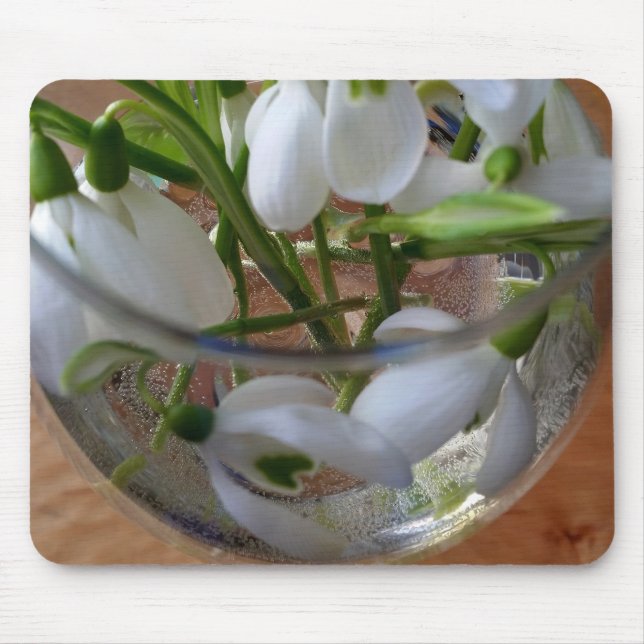 glass of snowdrops mouse mat (Front)