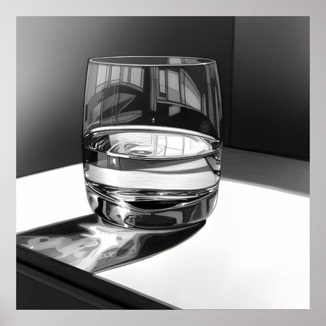 Glass of Water Sketch Poster (Front)