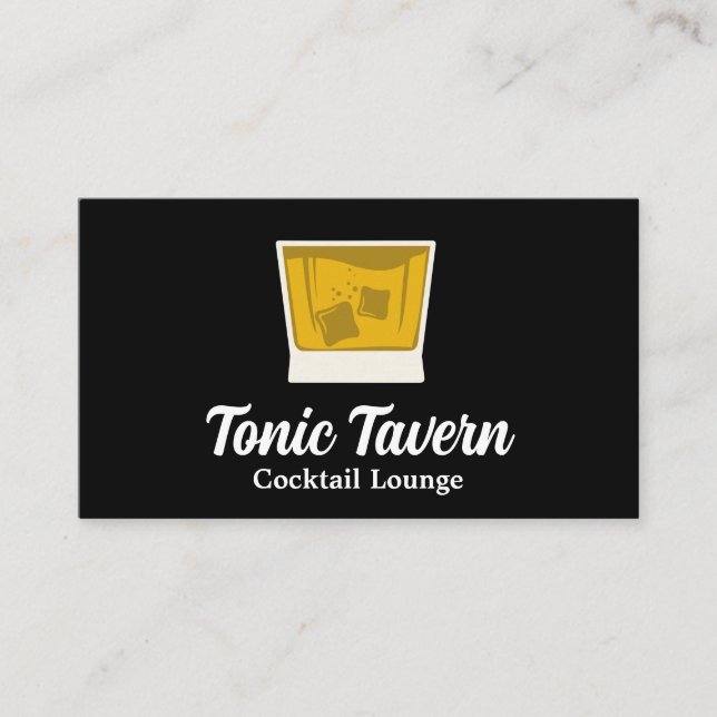 Glass of Whiskey and Ice Business Card (Front)
