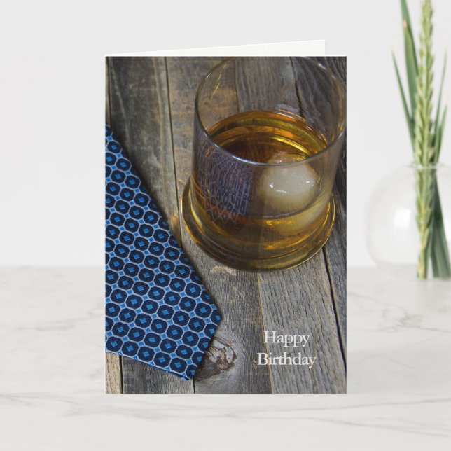 glass of whiskey for birthday card (Front)