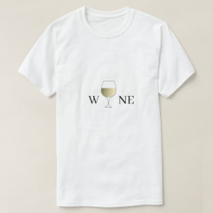 Glass Of White Wine Minimalist White T-Shirt